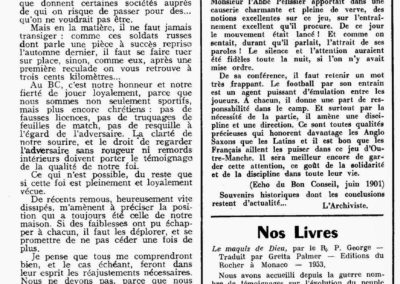 Sports Notre Honneur Chrétien 01-54